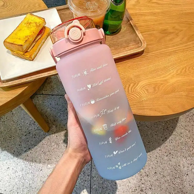 Botella de Agua Motivacional de 67.7oz con Tapa y Pajilla