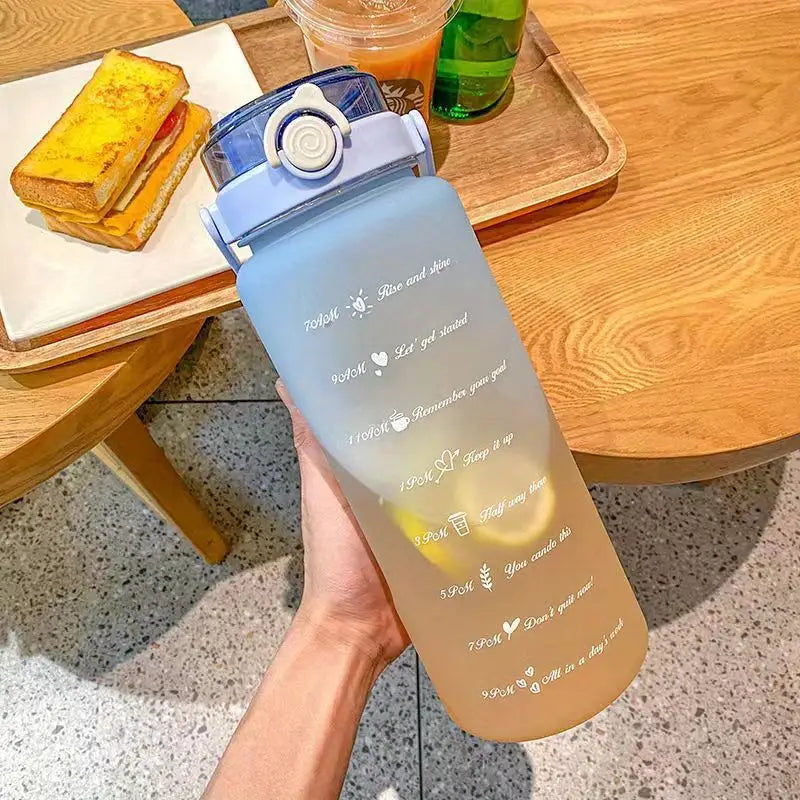 Botella de Agua Motivacional de 67.7oz con Tapa y Pajilla