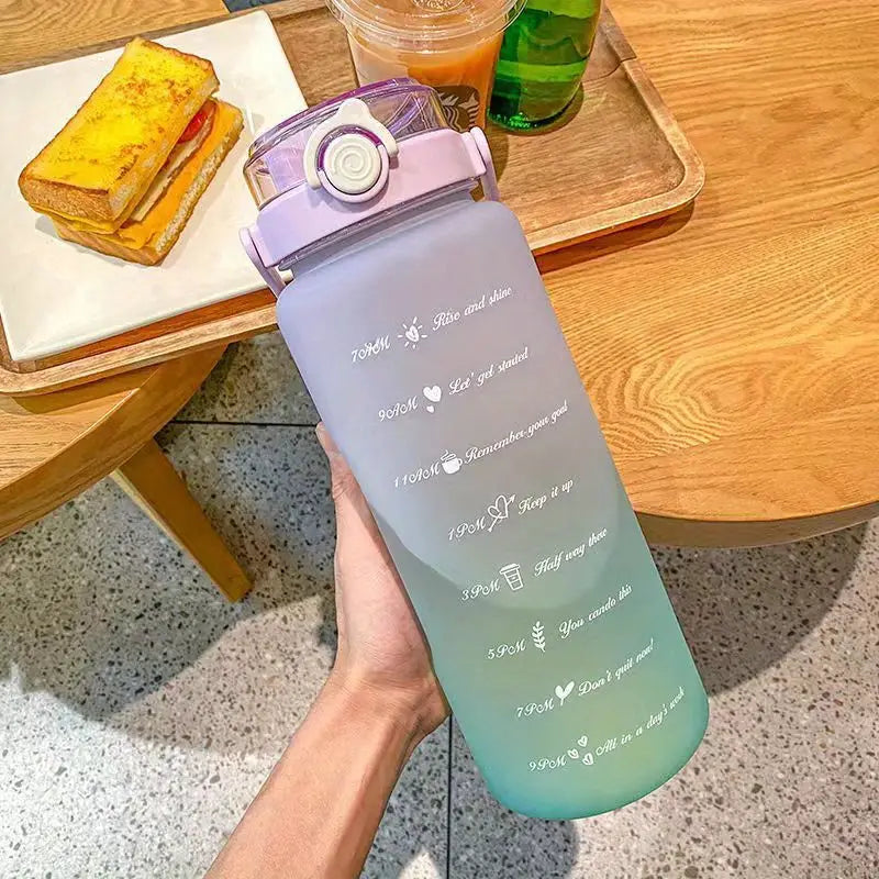 Botella de Agua Motivacional de 67.7oz con Tapa y Pajilla